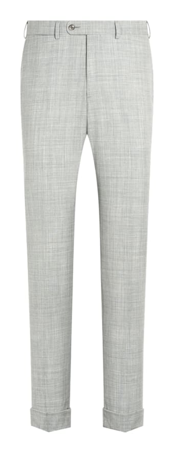 SUITSUPPLY  Light Grey Slim Leg Tapered Suit Trousers