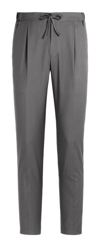 SUITSUPPLY  Mid Grey Slim Leg Tapered Trousers