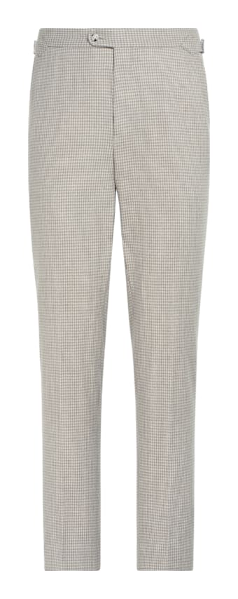 SUITSUPPLY  Light Brown Houndstooth Soho Pants