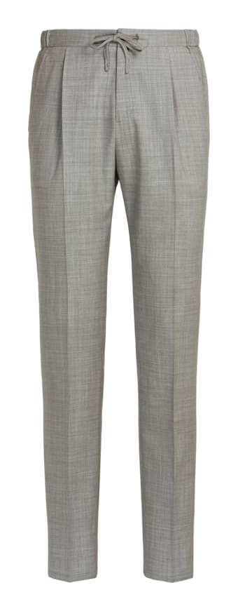 SUITSUPPLY  Light Grey Drawstring Ames Trousers