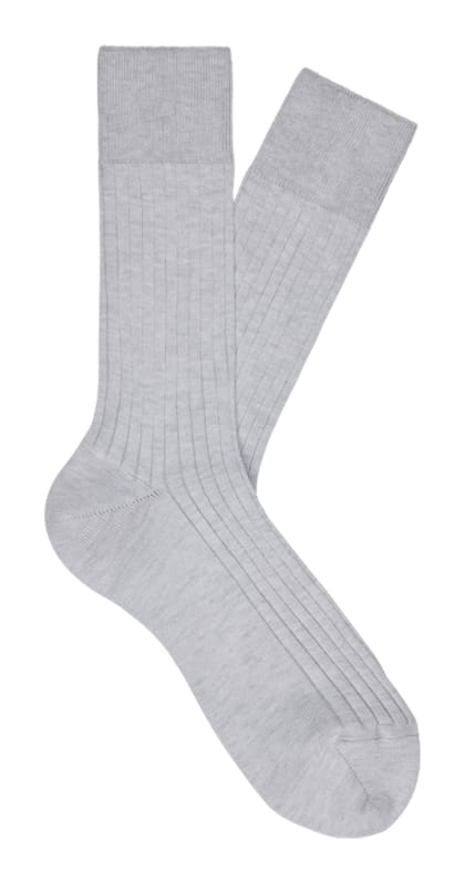 SUITSUPPLY  Light Grey Ribbed Socks