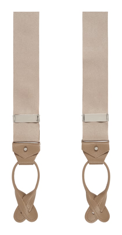 Leather Suspender Strips - Brown - SuspenderStore