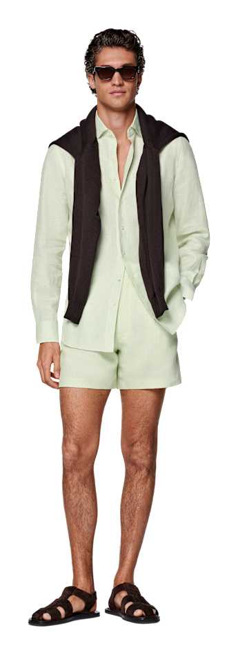 SUITSUPPLY  Light Green Linen Shirt