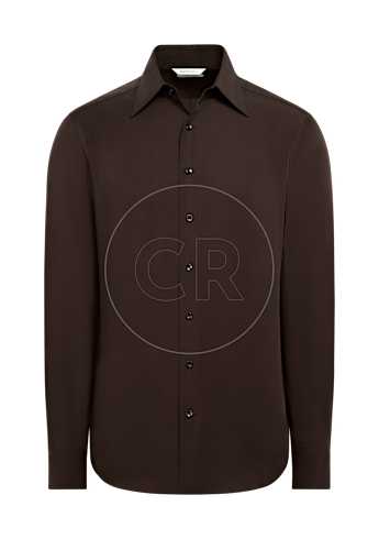 SUITSUPPLY  Dark Brown Lyocell Shirt