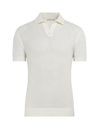 Off-White Crochet Polo Shirt in Pure Cotton | SUITSUPPLY US