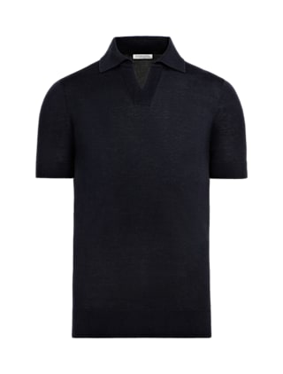 SUITSUPPLY  Navy Buttonless Polo Shirt 