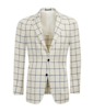 SUITSUPPLY  Off-White Checked Tailored Fit Havana Blazer