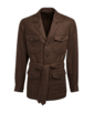 SUITSUPPLY  Brown Belted Relaxed Fit Safari Jacket