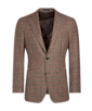 SUITSUPPLY  Brown Houndstooth Tailored Fit Havana Blazer