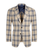 SUITSUPPLY  Light Brown Checked Jort Jacket