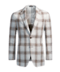 SUITSUPPLY  Light Brown Checked Tailored Fit Havana Blazer