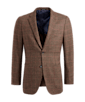 SUITSUPPLY  Mid Brown Houndstooth Tailored Fit Havana Blazer