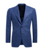 SUITSUPPLY  Mid Blue Houndstooth Tailored Fit Havana Blazer