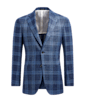 SUITSUPPLY  Mid Blue Checked Tailored Fit Havana Blazer