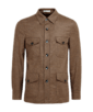 SUITSUPPLY  中棕色格纹衬衫式夹克