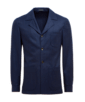 SUITSUPPLY  Navy Herringbone Relaxed Fit Shirt-Jacket