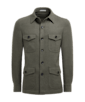 SUITSUPPLY  Dark Green Herringbone William Shirt-Jacket