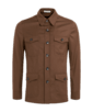 SUITSUPPLY  Mid Brown Relaxed Fit Shirt-Jacket