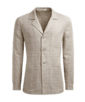 SUITSUPPLY  Light Brown Checked Relaxed Fit Shirt-Jacket