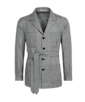 SUITSUPPLY  Black Houndstooth Relaxed Fit Safari Jacket