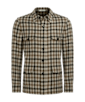 SUITSUPPLY  Mid Brown Checked Relaxed Fit Shirt-Jacket