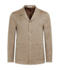 SUITSUPPLY  Taupe Herringbone Relaxed Fit Shirt-Jacket