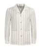 SUITSUPPLY  Light Brown Striped Relaxed Fit Shirt-Jacket