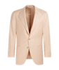SUITSUPPLY  Light Pink Herringbone Relaxed Fit Roma Blazer