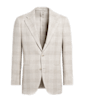 SUITSUPPLY  Light Taupe Checked Relaxed Fit Roma Blazer