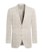 SUITSUPPLY  Light Taupe Checked Relaxed Fit Roma Blazer