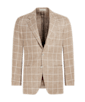 SUITSUPPLY  Mid Brown Checked Tailored Fit Havana Blazer