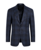 SUITSUPPLY  Navy Checked Tailored Fit Havana Blazer