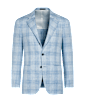 SUITSUPPLY  Light Blue Checked Tailored Fit Havana Blazer
