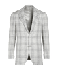 SUITSUPPLY  Light Grey Checked Tailored Fit Havana Blazer