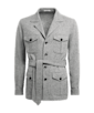 SUITSUPPLY  Light Grey Belted Safari Jacket