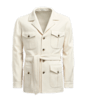 SUITSUPPLY  Off-White Herringbone Belted Safari Jacket