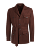 SUITSUPPLY  Brown Belted Relaxed Fit Safari Jacket