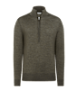 SUITSUPPLY  Mid Green Merino Half Zip