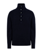 SUITSUPPLY  Navy Ribbed Long Sleeve Funnel-Neck
