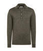 SUITSUPPLY  Mid Green Merino Long Sleeve Polo