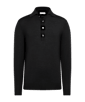 SUITSUPPLY  Dark Grey Merino Long Sleeve Polo