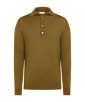 SUITSUPPLY  Mid Yellow Merino Long Sleeve Polo