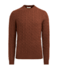 SUITSUPPLY  Sweter o splocie warkoczowym, brązowy
