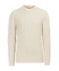SUITSUPPLY  Rundhals-Pullover Kabelstrick off-white