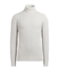 SUITSUPPLY  米白色缆线织纹高领毛衣