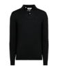 SUITSUPPLY  Black Merino Long Sleeve Polo