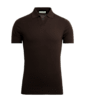 SUITSUPPLY  Dark Brown Buttonless Polo Shirt 