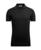 SUITSUPPLY  Black Buttonless Polo Shirt 