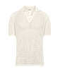 SUITSUPPLY  Polo sans boutons en crochet blanc cass&eacute;