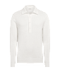 SUITSUPPLY  Polo manches longues c&ocirc;tel&eacute; blanc cass&eacute;